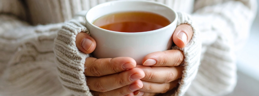 Tasse Tee am Abend für besseren Schlaf
